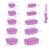 10+10 Mix Popit! Glass Set - Airtight, Freezer & Oven Safe Borosilicate Glass