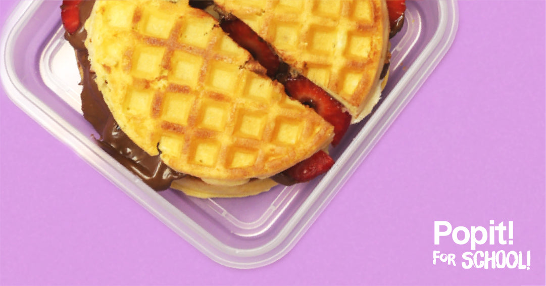 Waffle Sandwich with Strawberries and Chocolate