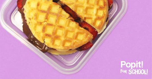 Waffle Sandwich with Strawberries and Chocolate