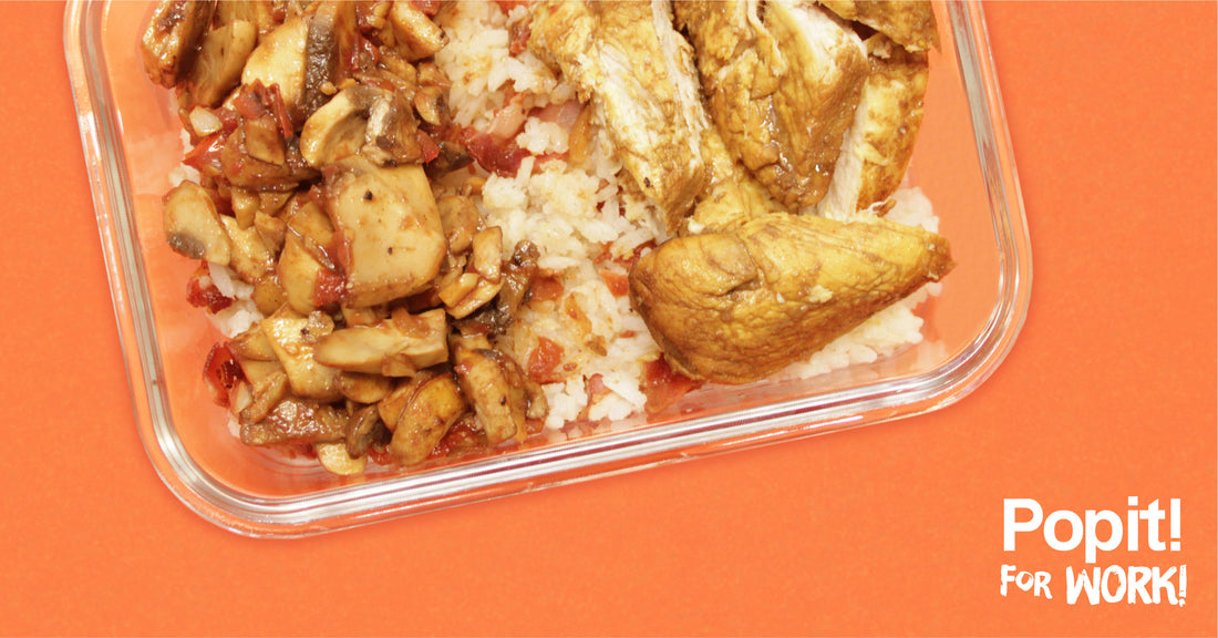 Marinated Chicken with Bacon Rice & Mushrooms