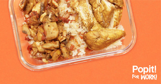 Marinated Chicken with Bacon Rice & Mushrooms