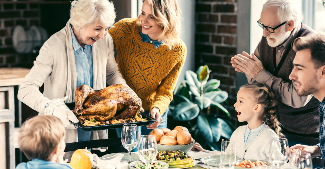 A family on thanksgiving dinner