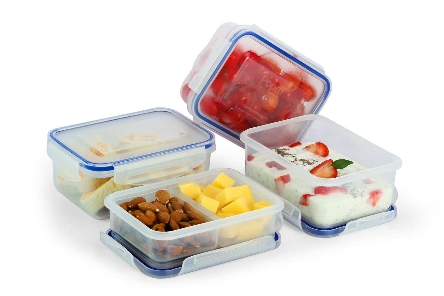 Rectangular Food Container Meal Prep Set 2 x 2.9 cup + 2 x 2 cup  Containers