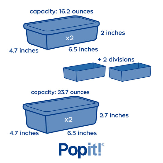 Rectangular Food Container Meal Prep Set 2 x 2.9 cup + 2 x 2 cup  Containers